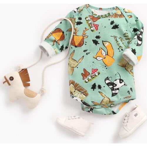 Sanlutoz Cartoon Fashion Infant Baby Clothes Newborn Baby Bodysuits Long Sleeve Cotton Clothing Baby
