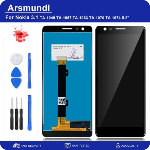 For Nokia 3.1 TA-1049 TA-1057 TA-1063 TA-1070 5.2" LCD Display Touch Screen Digitizer Assembly With Frame + Tools