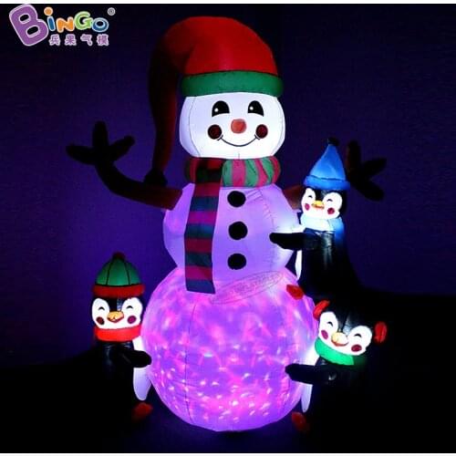 Personalized 3m tall christmas snowman inflatable / inflatable led christmas snowman toys