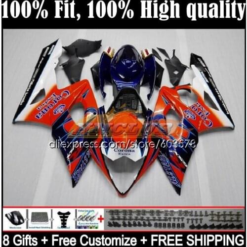 Injection For SUZUKI GSXR-1000 GSXR1000 GSX R1000 K5 12CL.24 GSX-R1000 05 06 GSXR 1000 1000CC CC 2005 2006 Fairing Orange blue