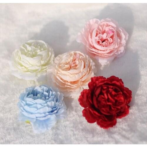 Artificial Flower 8cm Silk Peony Flower Head For Wedding Party Home Decoration Diy Flower Wall Gift Box Scrapbook Craft