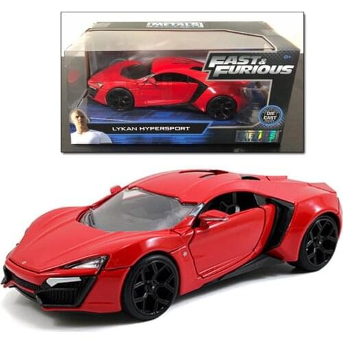 JADA CARS 1/24 Fast and Furious Cars Lykan Hypersport Collector Edition Simulation Metal Diecast Model Cars Kids Toys Gifts
