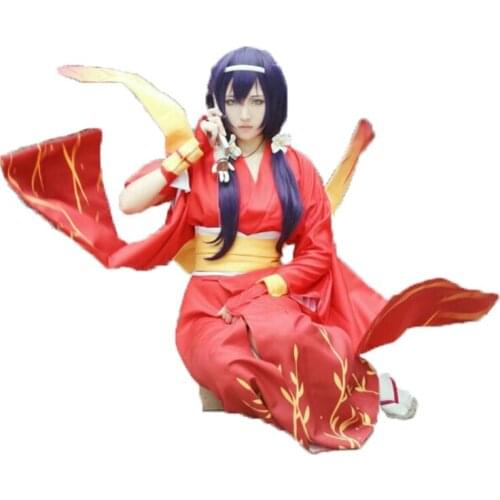 Bungo Stray Dogs Kyoka Izumi Kimono Cosplay Costume red dress with black bow 11