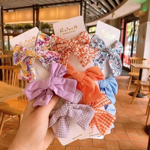 3pcs Flower Bow Cloth Hairpins Women Girls Kids Hair Clip Pin Barrettes Accessories Ornaments Sweet Cute Headwear