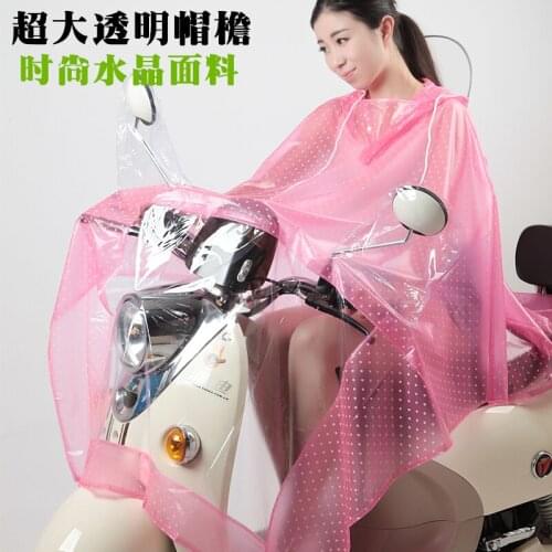 Korean fashion transparent adult male and female motorcycle bicycle raincoat with sleeves single large poncho hat