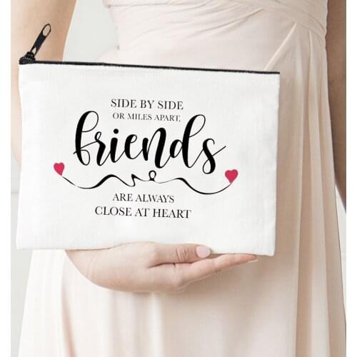 Friends Printed Cosmetic Bags Bachelorette Party Makeup Bag Toiletries Organizer Pouch Fahsion Purses Wedding Gifts Letter