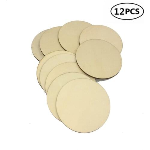 12pcs 50mm 1.96inch Round Wooden Discs Arts and Crafts for Birthday Board Chore Board DIY Crafts