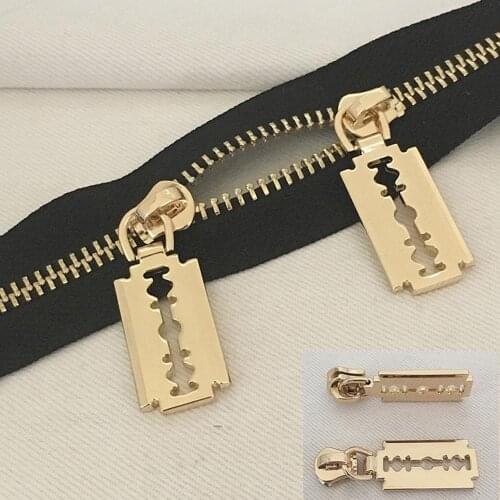 1Pcs Metal Zipper Slider Head Puller High Quality Golden DIY Bag Replacement Repair Kit Garment Zip Fastenings Accessories