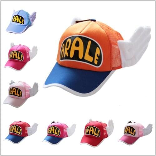 Lovely Hat Anime Dr.Slump Cosplay Mesh Caps Arale Cap Angel Wings Hats Cotton Baseball Cap Sweet Fashion Color