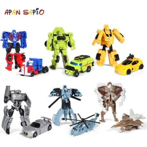 Mini Transformation Robot Toy Engineering Vehicle Model Educational Assembling Deformation Toy for Children Action Figure Car