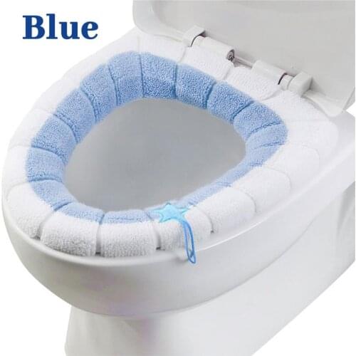 Reusable Winter soft toilet seat cover warm Plush Elastic Toilet Pad Washable Comfortable Commode cushion bathroom accessories