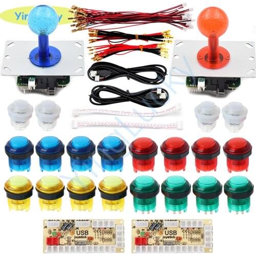 2 players Arcade cabinet DIY kit for 5V LED push button copy SANWA Joystick Zero Delay USB to PC / Raspberry Pi Arcade machine