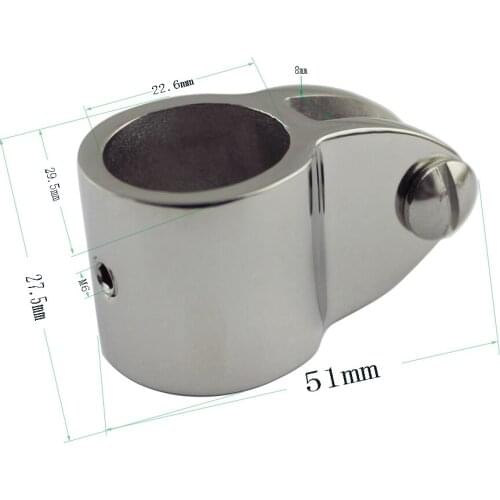 Stainless Marine Bimini Top Jaw Slide Hinge Heavy Duty Jaw Slide Sleeve Boat Hardware Connecting Hinge with Bolt 2pcs 22mm 25mm
