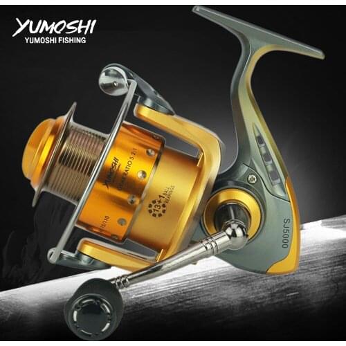 NEW yumoshi 13+1BB 5.5:1 CNC Rocker Fishing Reel pesca carretilha carp fishing spinning reels peche baitcasting casting wheel SJ