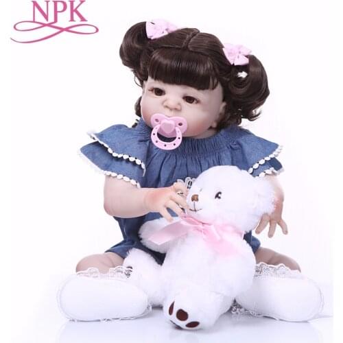 NPK 57CM Full Silicone Baby Doll Handmade Reborn Babies Lifelike Girls toys For Kids Christmas or Birthday Gift