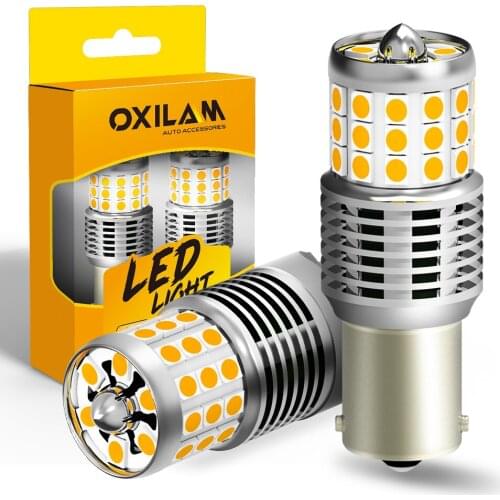OXILAM 2Pcs Ba15s P21w LED Bulb Canbus Bau15s PY21W WY21W 7440 Trun Signal Lights For Honda CR-V Civic Accord Lexus GX Mazda Cx3