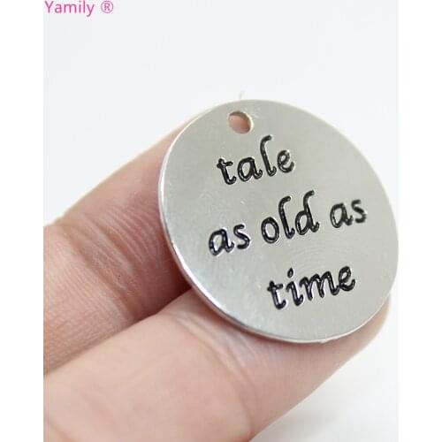 6pcs--25mm tale as old as time charm alloy Tale as old as time charm pendant