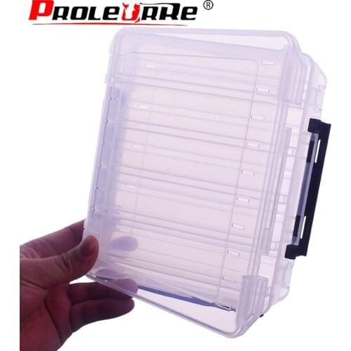 10 grid Portable Outdoor Fishing Gear Baits Box Double-sided Storage Waterproof Durable Plastic Fishing Tackle Box PR-135