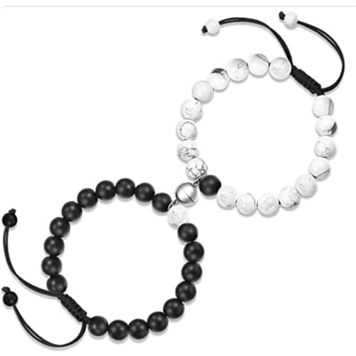 2 Pieces Attractive Bracelets Magnet Couple Bracelets Hot Selling Mens and Womens Bracelets in Europe and America