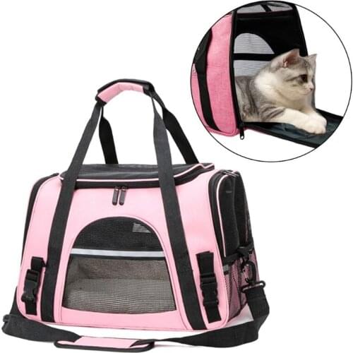 Durable Travel Dog Bag Pet Supplies Lightweight Mesh Window Pet Carrier Handbag Breathable Multi functional Dog Cat Carring Bag