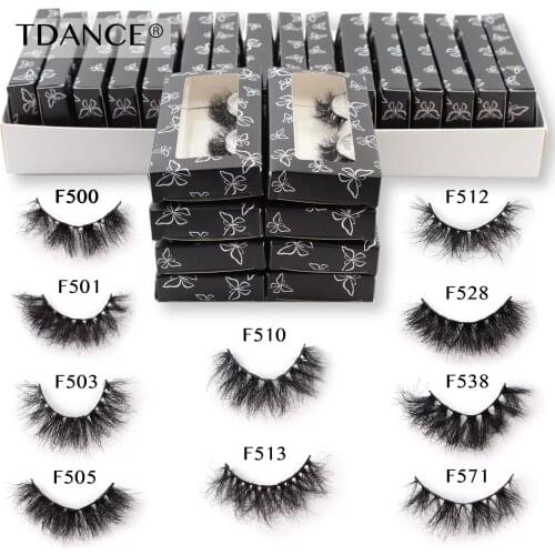 TDANCE Real Mink Lashes Wholesale 5-100 Pairs 13mm-20mm Soft Fluffy Natural Eyelashes Bulk Handmade Messy Makeup Mink Eyelash