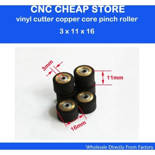 3Pcs 3x11x16mm Roland CAMM Graphtec Liyu Cutting Plotter Vinyl Cutter Pinch Roller Push Wheel Roll Feed New Free Shipping