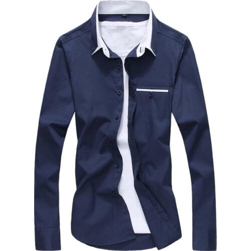 High Quality Stylish Casual Shirt Double Collar Striped Mens Dress Shirts Mens Long Sleeve Shirts non iron Double collar shirt