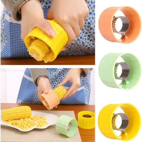 Corn Separator Stainless Steel Corn Stripper Cutter Fast Threshing Home Kitchen Gadgets Practical Safe Tools Random Color