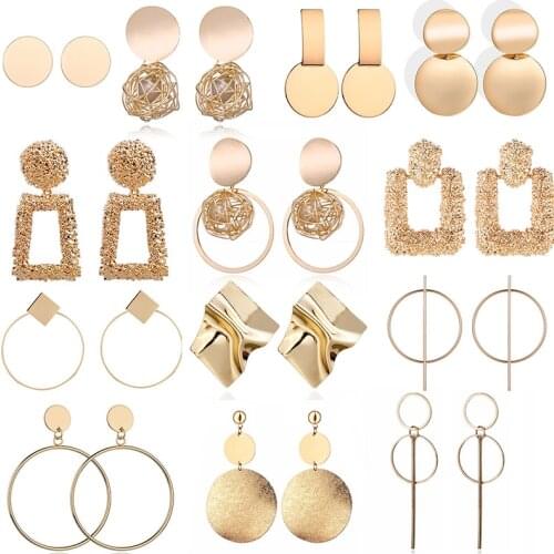 Fashion Statement Earrings 2019 Big Geometric earrings For Women Hanging Dangle Earrings Drop Earing modern Jewelry