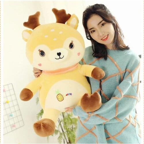 Lovely cartoon fat sika deer plush toy very soft cotton doll throw pillow toy birthday gift h0834