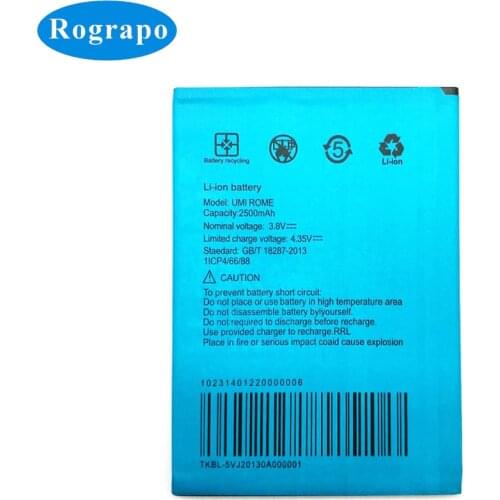 New 2500mAh UMI Rome Replacement Battery For UMI Rome X Bateria Batterij Smartphone Batteries