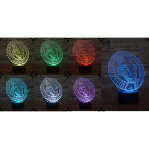 YJM-2868 3D illusion Lamp LED Night Light 3D Abstract Graphics Acrylic Colorful Gradient Atmosphere Lamp Novelty Lighting