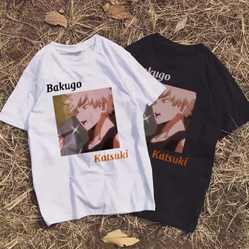Anime T-shirts women short sleeve Bakugo Katsuki Cartoon print summer tees Japanese harajuku streetwear tops dropshipping
