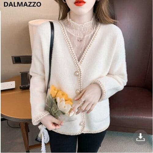 Autumn and Winter Sweater Coat knitted Cardigan Female Women V Neck Single-Breasted Mink Fur Warm Coat Tops 2021 New