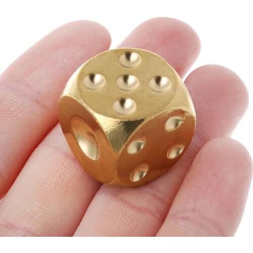 1pc Solid Polished Brass Dice 20mm Metal Cube Copper Poker Bar Board Game Gift Dropshipping