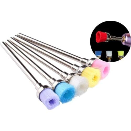 10 pcs Dental Colorful Bowl Polisher Brush Dental Nail Art Drill Bit Cleaning Brushes Manicure Accessories Dentistry Material