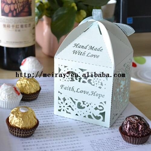 120pcs/lot laser cut paper chocolate box 2015