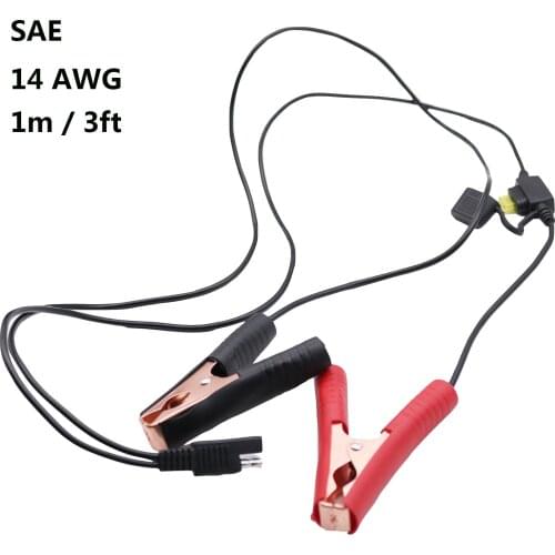 14AWG Battery Alligator Crocodile Clip Clips to SAE Quick Release Connector Extension 12V Adapter Quick Disconnect Cable 1m/3ft