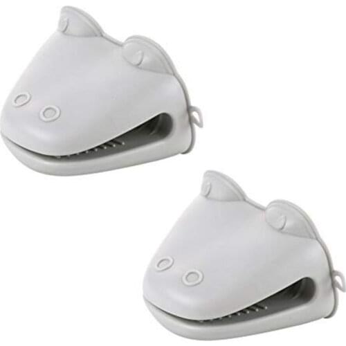 2 Pcs Oven Mitts Kitchen Heat Resistant Cooking Gloves Cooking Pinch Grips for Kitchen Cooking Baking Cute Hippo Nordic Kitchen