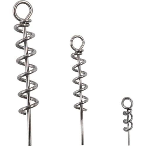 200pcs Stainless Steel Soft Bait Lure Spring Twist Lock Pins Crank Hook Connector Fixed Latch Fishing tackle accessories