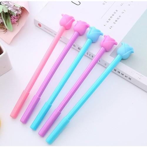 36 pcs/lot Creative Rose Gel Pen Kawaii 0.5mm Black ink Neutral Pens Promotional Gift Stationery School Writing Supplies