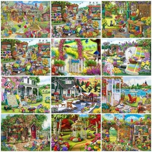 5D Full Diamond Painting Farmhouse Landscape Diamond Embroidery Mosaic Art Animal Painting Cross Stitch DIY Home Decoration Gift