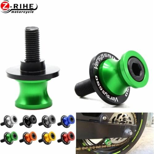 FOR 6mm 8MM 10MM Motorcycle Accessories CNC Swingarm Sliders Spools Screw Moto Parts with logo For KAWASAKI Versys650 Versys 650