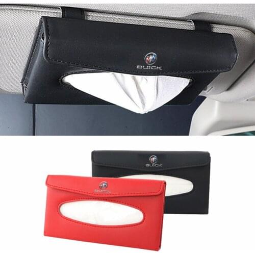 Car PU Sunshade Tissue Box Styling for Buick Badge Regal GS GT Encore Envision Excelle XT Enclave Multifunctional Napkin Case