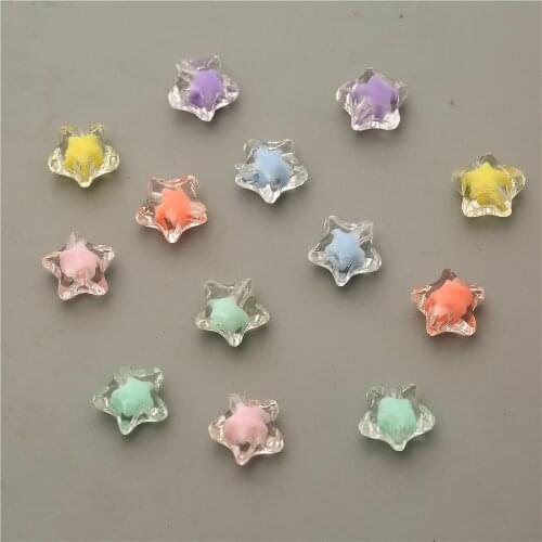 50Pcs 11mm Loose Spacer Beads Star For Jewelry Making Acrylic Seed Beads Handmade DIY Bracelet Necklace Accessories