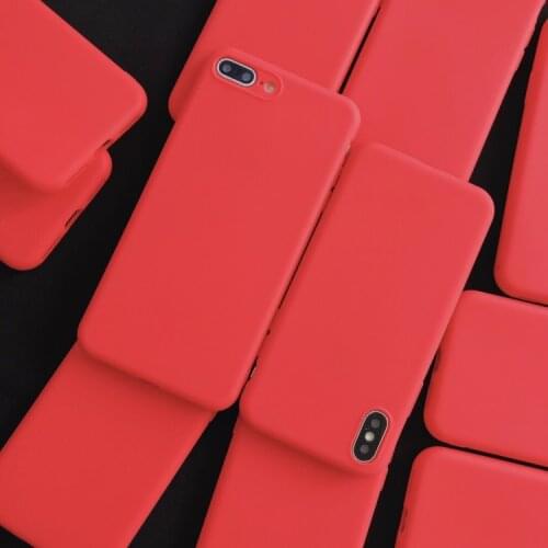Red Matte Phone Case For Samsung galaxy S21 Pro S21 S7 edge S8 S9 S10 s10e S20 Plus Note 8 9 10 20 Ultra Silicone TPU Back Cover