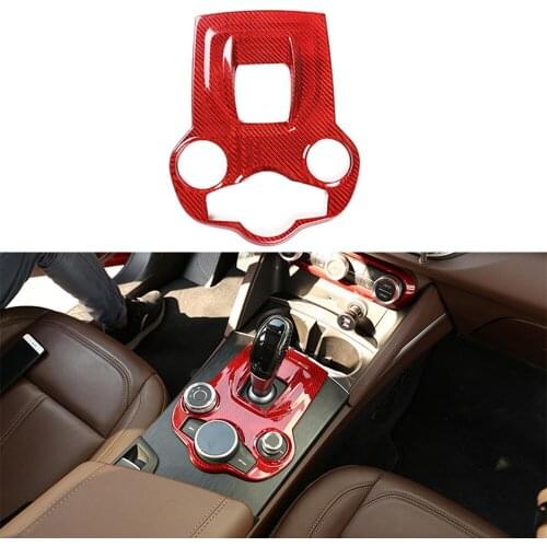 For 17-19 Alpha Giulia Gear knob face frame carbon fiber Automotive Interior Stickers Interior Accessories Automobiles Parts