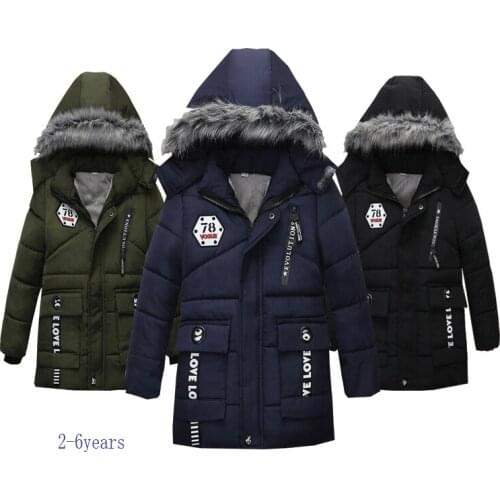 New Winter Children Jacket&Coat For Boys New Arrivals Fashion Hooded Outwear Kids Down Coat Padded-Cotton Boy Clothes Outwears