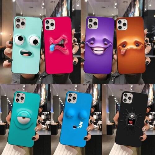 Cute Funny Face Phone Case For iphone 12 11 Pro Max Mini XS Max 8 7 6 6S Plus X 5S SE 2020 XR cover