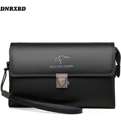 Mens Clutch Bags Anti-theft Code Lock Brand Luxury wallet billetera hombre Cell Phone Pocket Male Purse Zipper Wallet For Men